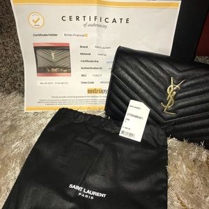 Saint Laurent Grain De Poudre Matelasse Chevron